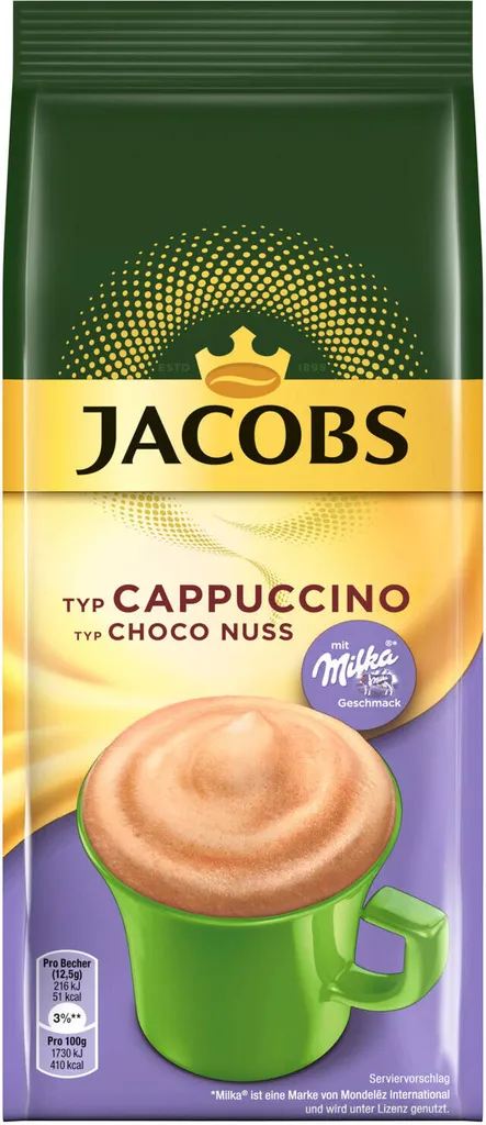 JACOBS Löskaffee Typ Cappuccino 8 X 500 G Choco Nuss + 8 X 500 G Choco 1 JACOBS Löskaffee Typ Cappuccino 8 X 500 G Choco Nuss + 8 X 500 G Choco
