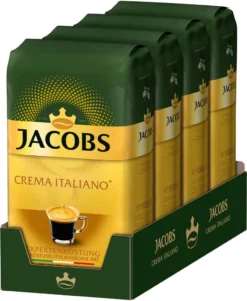 JACOBS Kaffeebohnen Expertenröstung Crema Italiano 4x1kg Ganze Kaffee Bohnen -AromaKaffee Angebote Store 1148f78efa61ade81832984d7cb29708