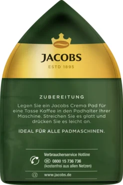 Jacobs Crema Pads | 16 Senseo Kompatible Kaffeepads -AromaKaffee Angebote Store 122483b1d06bda844f2a6877199a5b2d