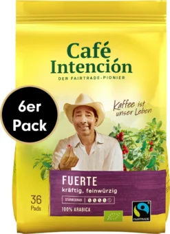 Kaffeepad-Sparpaket FUERTE Von Café Intención, 6x36 Stück
