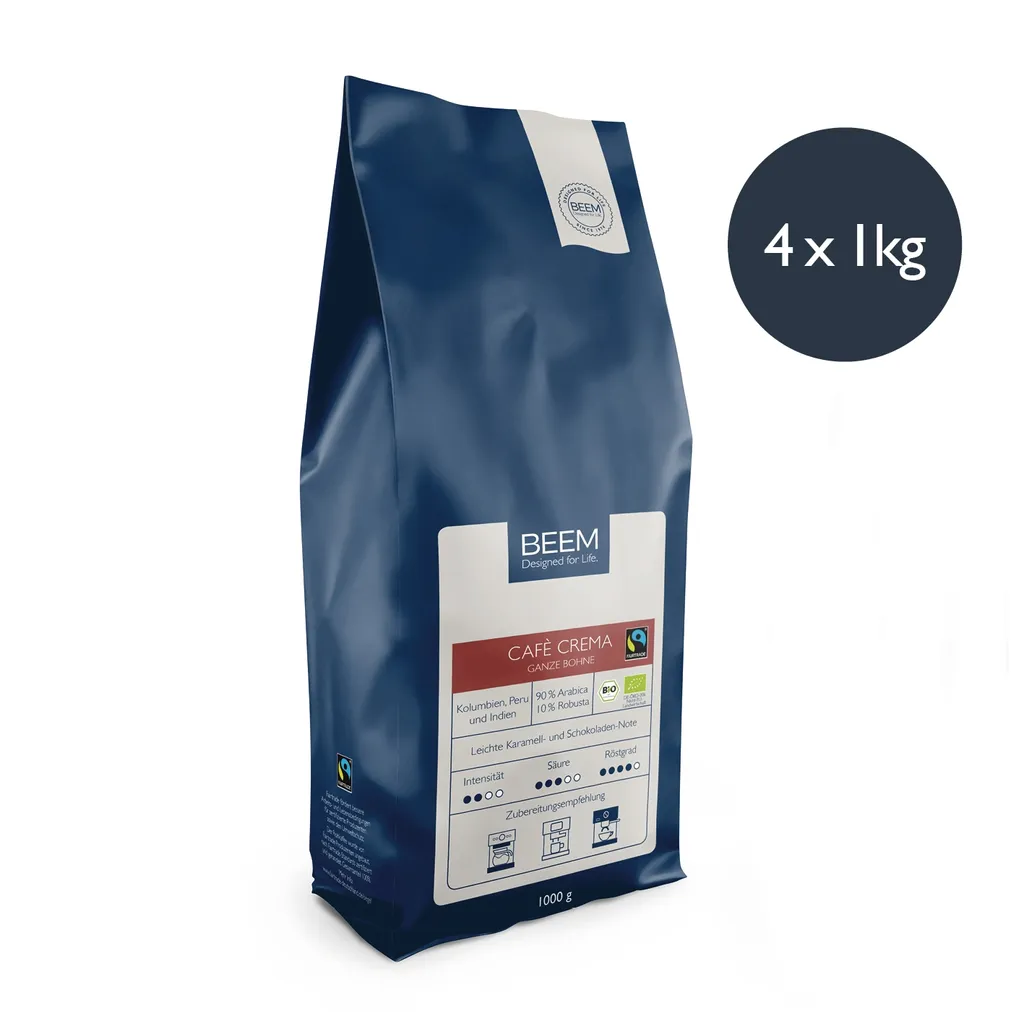 Kaffeebohnen Café CremaRöstung Bohnenkaffee Röstkaffee 4x1kg BEEM 2 Kaffeebohnen Café CremaRöstung Bohnenkaffee Röstkaffee 4x1kg BEEM – Bild 2