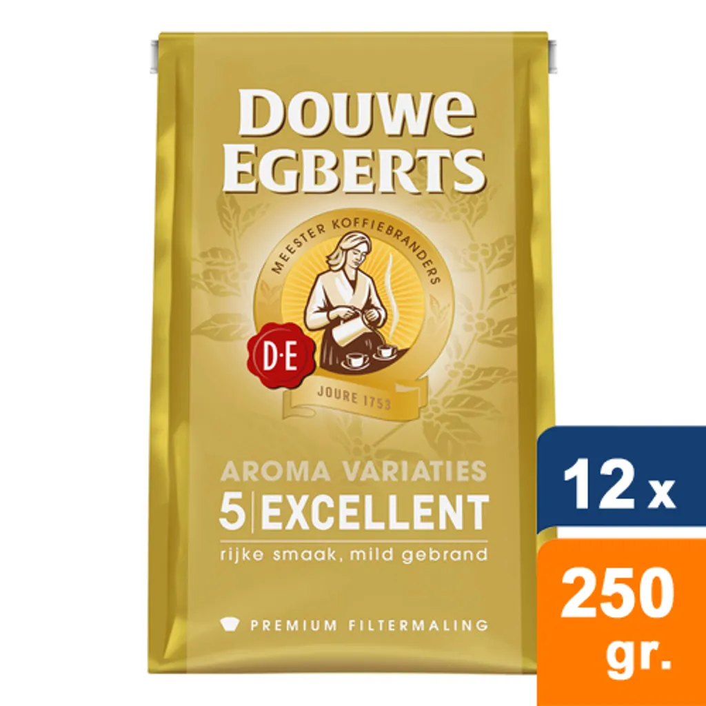 Douwe Egberts - Excellent (5) Gemahlener Kaffee - 12x 250g 1 Douwe Egberts - Excellent (5) Gemahlener Kaffee - 12x 250g