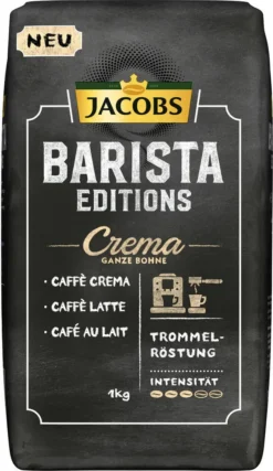 JACOBS Kaffeebohnen Barista Editions Crema Ganze Bohne 4x1 Kg + 2 Alu Dosen Im Barista Design -AromaKaffee Angebote Store 17e5a5f89902e768472ea516a0a3191b 1