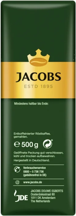 JACOBS Filterkaffee Krönung Entkoffeiniert 6 X 500 G Pulver- Röstkaffee Gemahlen -AromaKaffee Angebote Store 1dd7fa501107f35300daee507b089713