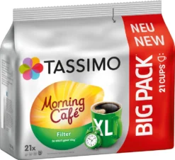 TASSIMO Kapseln Morning Café Filter XL T Discs 5 X 21 Getränke Kaffeekapseln -AromaKaffee Angebote Store 243948cf5e1f72f0343b631ca143c107