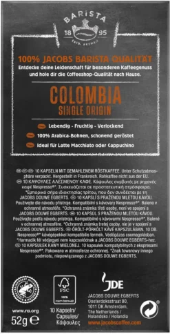 JACOBS Kapseln Barista Editions Colombia Origin 9 10 X 10 Nespresso®* Kompatibel -AromaKaffee Angebote Store 24483c394955dc34500587f9e8e78643