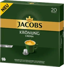 Jacobs Kaffeekapseln Krönung Crema, 20 Nespresso®* Kompatible Kapseln, 1 X 20 Getränke -AromaKaffee Angebote Store 2569b71b7f7ef46fb57f38464a4a729f