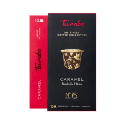 Kaffeekapseln, TURABO, Karamell, 10 Nespresso-kompatible Kapseln, 54gr -AromaKaffee Angebote Store 3b460531f072a21b198b8c94b1ebda14