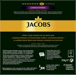 Jacobs Lungo 8 Intenso, Kaffeekapseln, Nespresso Kompatibel, Kaffee, 200 Kapseln, á 5.2 G -AromaKaffee Angebote Store 3f95c878483bc77239e88bbc1b1dc252