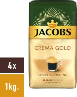 JACOBS Expertenröstung Crema Kaffee Ganze Bohne 4 X 1 Kg Kaffeebohnen -AromaKaffee Angebote Store 40070be16d8064beb47e7667b08d9a6b