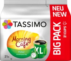 TASSIMO Kapseln Morning Café Filter XL T Discs 1 Packung - 21 Getränke Kaffeekapseln -AromaKaffee Angebote Store 4250cd0ad2171af1db6c330481344875