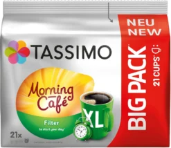 TASSIMO Kapseln Morning Café Filter XL T Discs 1 Packung - 21 Getränke Kaffeekapseln -AromaKaffee Angebote Store 4bb94138fd2148a4d68375df0c159a4f