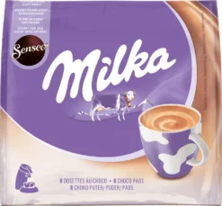 Senseo Milka Choco Pads, Schokoladengetränk, Kakaogetränk, Kaffeepads, 8 Pads Für 8 Portionen, 112 G