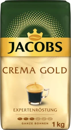 JACOBS Kaffeebohnen Expertenröstung Crema Gold 2 X 1 Kg Ganze Kaffee Bohnen + 1 Aluminium Dose Barista Design -AromaKaffee Angebote Store 52d9e2333f1ef0785b99ba23eaf54b9a 1