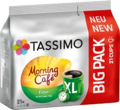 TASSIMO Kapseln Morning Café Filter XL T Discs 1 Packung - 21 Getränke Kaffeekapseln -AromaKaffee Angebote Store 5b7cf19d148ce47a3afece39fe12eea4