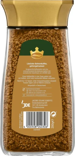 Jacobs Gold | Löslicher Kaffee | 200g-Glas -AromaKaffee Angebote Store 614415c51433cab95547e39641bfd39c