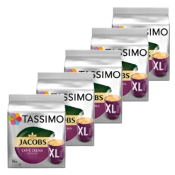 TASSIMO Jacobs Caffè Crema Intenso XL 5er Pack T Discs Kapseln 5 X 16 Getränke -AromaKaffee Angebote Store 614461b4610f83107af3ccf6a5005537