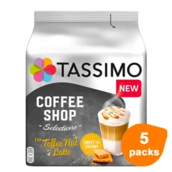 TASSIMO Coffee Shop Selections Toffee Nut Latte T Discs Kapseln 5 X 8 Getränke -AromaKaffee Angebote Store 66d8c09b9ef058ac384b1ec2bbe9bdc6