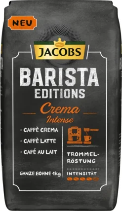 Jacobs Barista Editions Crema Intense, Bohnenkaffee, Ganze Bohnen, Röstkaffee, Kaffeebohnen, 4 X 1000 G -AromaKaffee Angebote Store 726a71cd0d7d2c35191da9012afe6c6d