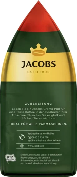 JACOBS Pads Crema Classic UTZ- 5 X 36 Getränke Vorteilspack + 1 Senseo Dose -AromaKaffee Angebote Store 7554381ac29ab3d168b31cf81f1ca556