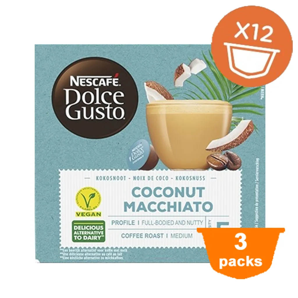 Dolce Gusto - Coconut Macchiato - 3x 12 Kapseln 1 Dolce Gusto - Coconut Macchiato - 3x 12 Kapseln