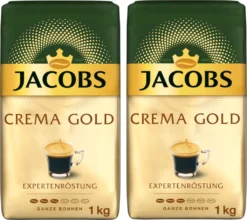 JACOBS Kaffeebohnen Expertenröstung Crema Gold 2 X 1 Kg Ganze Kaffee Bohnen + 1 Aluminium Dose Barista Design -AromaKaffee Angebote Store 9006951e7ae89852cdc22cfd7face40e