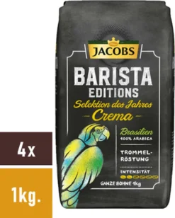 JACOBS Kaffeebohnen Barista Editions Crema Do Brasil 4 X 1 Kg Geröstete Bohnen -AromaKaffee Angebote Store 90b5544119645e8574c4433ffc1193c5