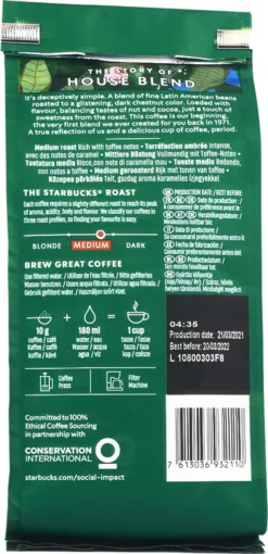 Starbucks House Blend Medium Roast Gemahlener Filterkaffee 200g -AromaKaffee Angebote Store 91a8d4ae40392ebfe8747b42f1279662