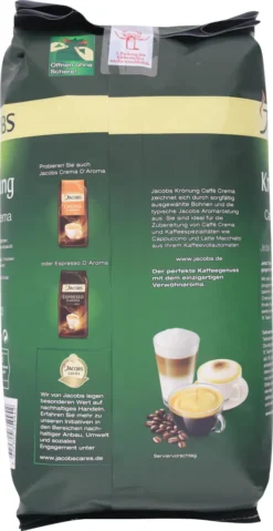 Jacobs Krönung Crema | Ganze Bohne | 1000g -AromaKaffee Angebote Store 91c66d0b4175c4665d4fbbe6bb4adf02
