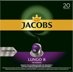 Jacobs Lungo 8 Intenso, Kaffeekapseln, Nespresso Kompatibel, Kaffee, 200 Kapseln, á 5.2 G -AromaKaffee Angebote Store 9beeefd18f774b59217c9dfc3364fd93