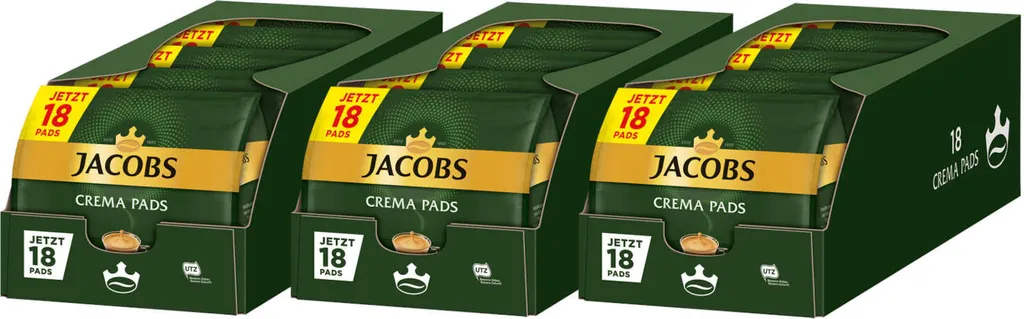 JACOBS Pads Crema Classic 270 Getränke - 15x18 Kaffeepads Senseo Kompatibel 1 JACOBS Pads Crema Classic 270 Getränke - 15x18 Kaffeepads Senseo Kompatibel