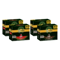 JACOBS Kapseln Nespresso®* Kompatibel 2 X 40 Lungo 6 Classico + 2 X 40 Espresso 10 Intenso XXL-Pack - Insgesamt 160 Getränke -AromaKaffee Angebote Store 9fb83f946d2792f2aefbe4e605721cdc