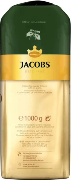 JACOBS Kaffeebohnen Expertenröstung Crema Gold 3 Kg Geröstete Bohnen+ 1 Jacobs Barista Becher+ 1 Dose -AromaKaffee Angebote Store adee64c1de8f7e0578b469b14199ac03
