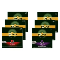 JACOBS Kapseln Nespresso®* Kompatibel 3x20 Lungo 6 Classico + 3x20 Lungo 8 Intenso - Insgesamt 120 Getränke -AromaKaffee Angebote Store b18be9af8c16cade85afa6030bfcb169