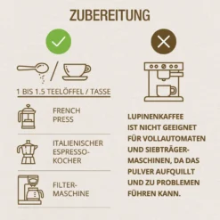 Effective Nature Lupinenkaffee - 500 G Pulver - Der Ideale Kaffeeersatz - Gluten- Und Koffeinfrei - Bio-Qualität 10 Effective Nature Lupinenkaffee - 500 G Pulver - Der Ideale Kaffeeersatz - Gluten- Und Koffeinfrei - Bio-Qualität -AromaKaffee Angebote Store b1f0b7646bca735808f5a32218d47a57