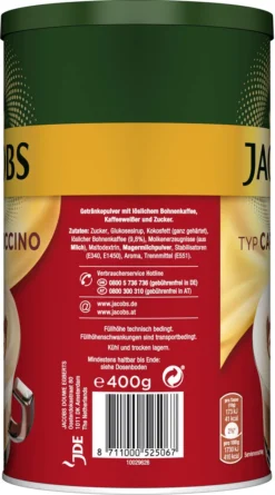 JACOBS Typ Cappuccino 6 X 400 G Dosen Feine Cremigkeit - Viel Schaum -AromaKaffee Angebote Store b26a4aa3db2b83e8dadfb2d330aaafb4