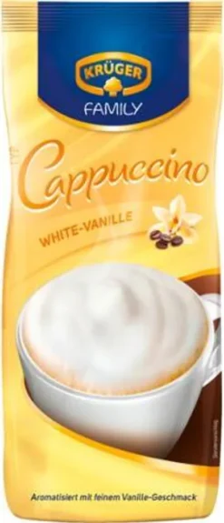Krüger Family Cappuccino White | 500-g-Beutel -AromaKaffee Angebote Store b2a1065052379eb4ab9710be9997e2df
