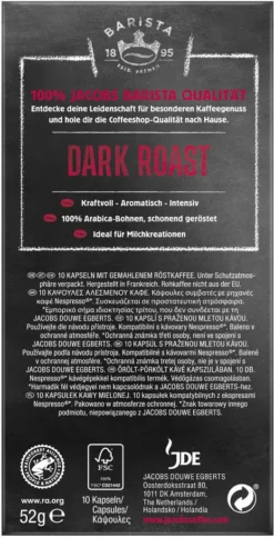 JACOBS Kapseln Barista Editions Dark Roast 10 10x10 Nespresso®* Kompatibel -AromaKaffee Angebote Store b441502a6d0e4b7eae005a759c09bd02