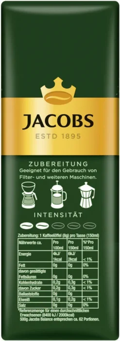 JACOBS Krönung Balance Filterkaffee 12 X 500 G Gemahlener Röstkaffee -AromaKaffee Angebote Store beaf445dc74f860a57477def028e588d