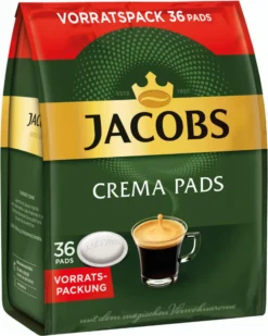 JACOBS Kaffeepads Crema Classic UTZ- 5 X 36 Getränke Pads Vorteilspack -AromaKaffee Angebote Store c7a699f02e5a94e110d0d2ee916baba8
