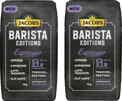 JACOBS Kaffeebohnen Barista Editions Espresso 2x1kg Ganze Bohne + Aluminium Dose Im Barista Design -AromaKaffee Angebote Store c83485fd0e515adb89efd95595e9158d