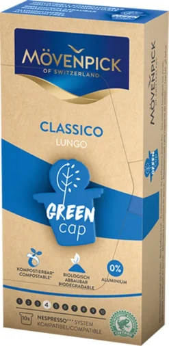 Mövenpick Classico Lungo Green Cap Aus Gemahlenen Arabica Bohnen 57g