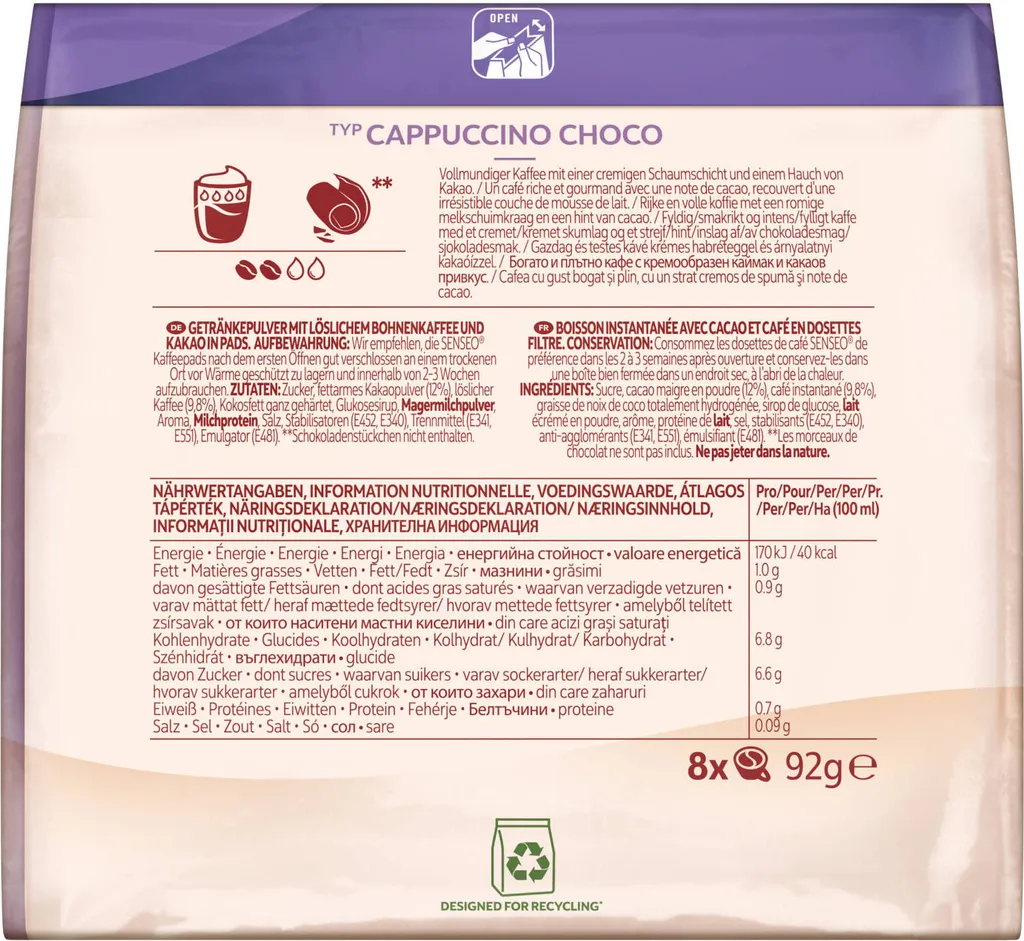 SENSEO Typ Cappuccino Choco Pads 10er Pack - 10 X 8 Getränke 5 SENSEO Typ Cappuccino Choco Pads 10er Pack - 10 X 8 Getränke – Bild 5