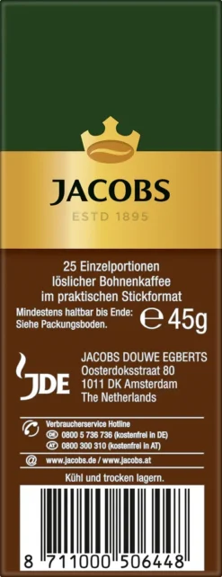 Jacobs Typ Espresso Sticks | Löslicher Kaffee | 25 Portionen -AromaKaffee Angebote Store d0d3055304e6311a5038922c79425c6e