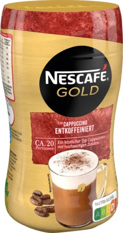 Nescafé® Nescafé Gold Typ Cappuccino Entkoffeiniert | 250g Dose -AromaKaffee Angebote Store d2ccc744a2cf6cdc664ce66acbe9df44