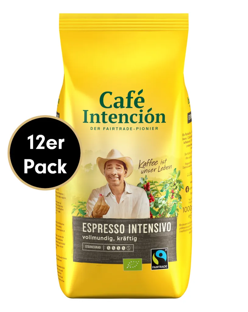 Kaffee-Sparpaket ESPRESSO INTENSIVO Von Café Intención, 12x1000g Bohnen 1 Kaffee-Sparpaket ESPRESSO INTENSIVO Von Café Intención, 12x1000g Bohnen