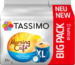 TASSIMO Morning Café XL Big Packs Mix-Paket 3 Sorten 6 Packungen 126 Getränke -AromaKaffee Angebote Store d45a8cc1d6c2a832a43a985b72421c33