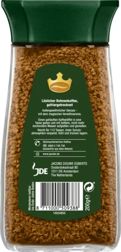 Jacobs Krönung Klassisch | Löslicher Kaffee | 200g-Glas 6 Jacobs Krönung Klassisch | Löslicher Kaffee | 200g-Glas -AromaKaffee Angebote Store d6690de5274f82b4851b37fa6800b474