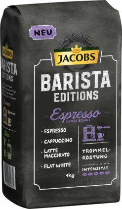 Jacobs Barista Editions Espresso, Bohnenkaffee, Ganze Bohnen, Röstkaffee, Kaffeebohnen, 4 X 1000 G -AromaKaffee Angebote Store d8d1b045eaf9e2d622d22676b9ac89ff