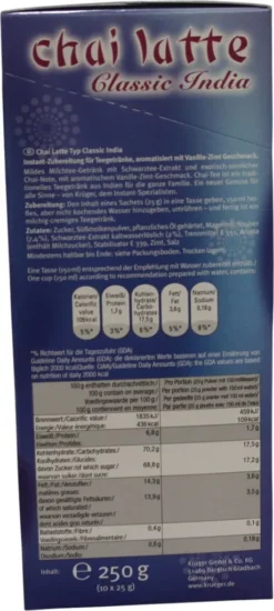 Krüger You Chai Latte Typ Vanille-Zimt Classic India Extra Cremig | 10 Portionen -AromaKaffee Angebote Store da5dccbe3dd539fc8f6001b579210e30